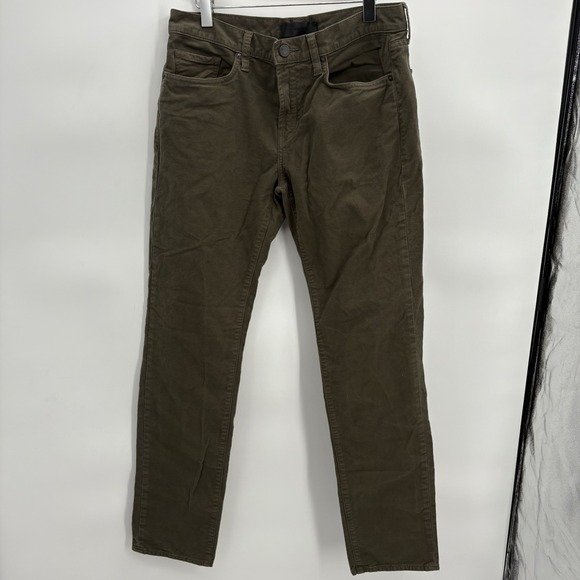 J Brand Mens Green Solid‎ Viscose Straight Pants Trousers 33 - Picture 1 of 6